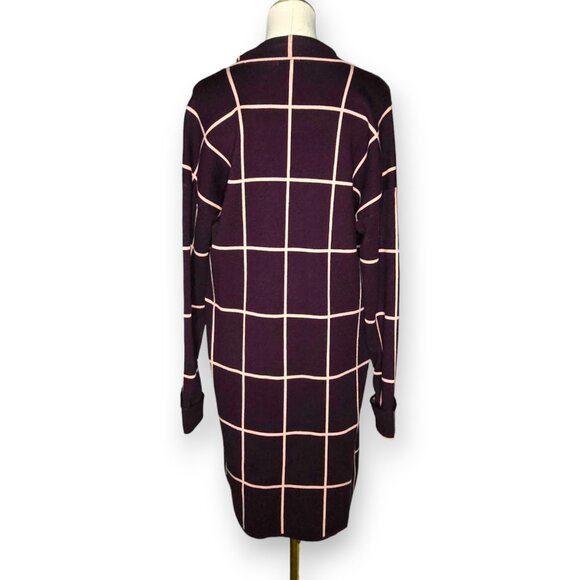 Nine West Windowpane Knit Sweater Blazer / Cardigan Coat - Picture 6 of 10